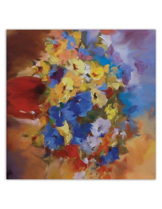 Hand-painted Canvas prints - Colourful flowers on a meadow | FEEBY