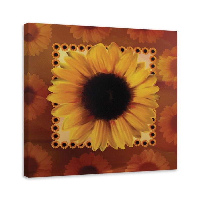 Hand-painted picture - Canvas painted sunflowers | FEEBY