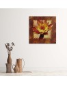 Canvas painting - Water lily on orange background | FEEBY