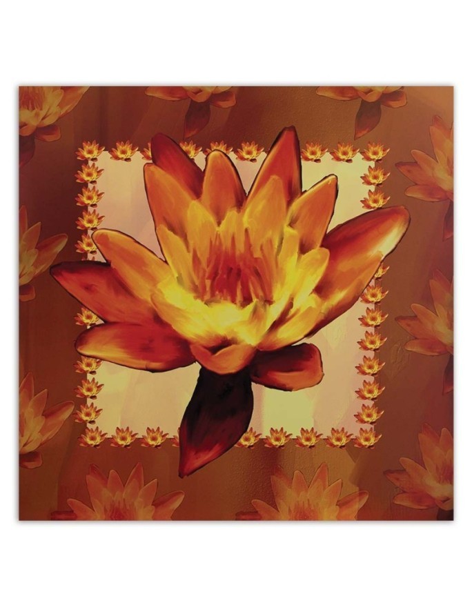 Canvas painting - Water lily on orange background | FEEBY