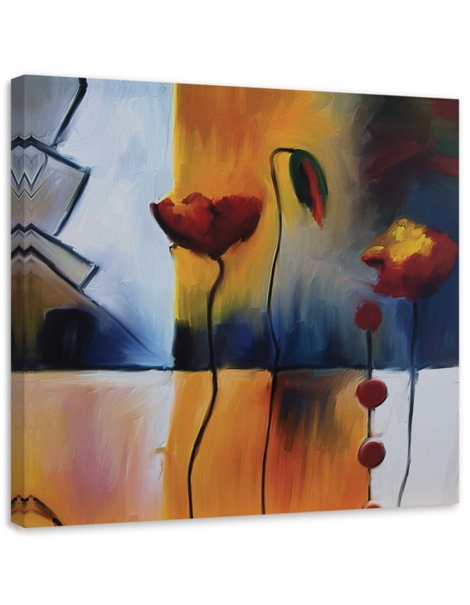 Painting for living room - Poppies abstract | FEEBY