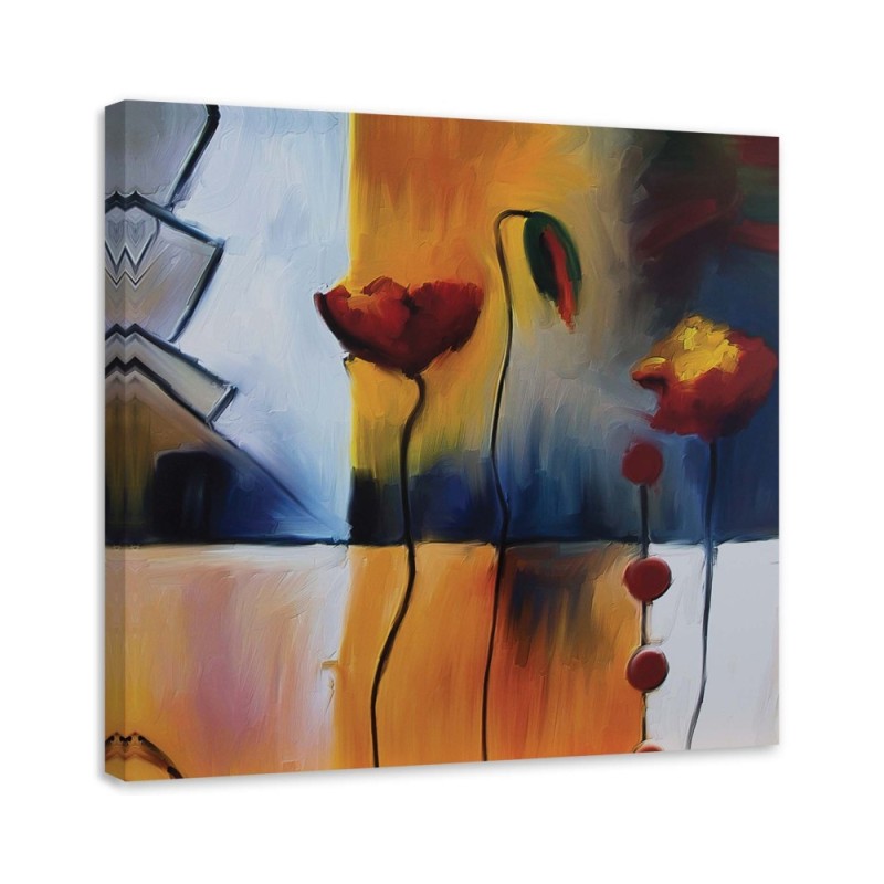 Painting for living room - Poppies abstract | FEEBY