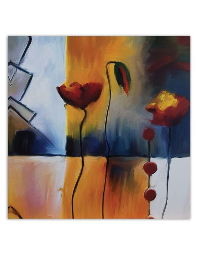 Painting for living room - Poppies abstract | FEEBY