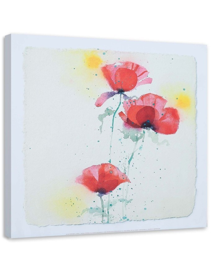 Canvas prints for living room - Painted red poppies | FEEBY