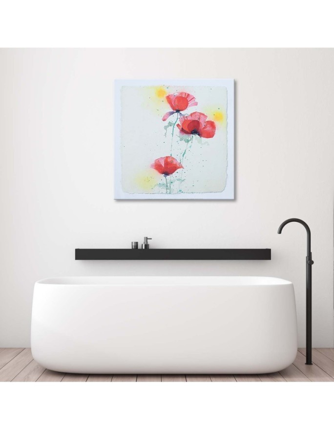 Canvas prints for living room - Painted red poppies | FEEBY