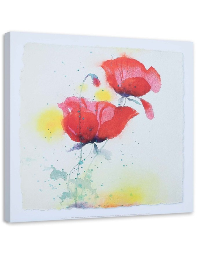 Canvas prints for living room - Painted red poppies | FEEBY