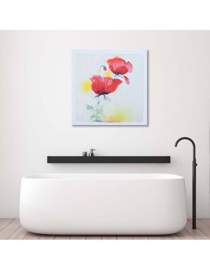 Canvas prints for living room - Painted red poppies | FEEBY