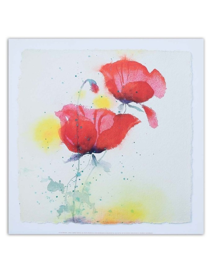 Canvas prints for living room - Painted red poppies | FEEBY