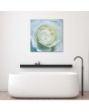 Hand-painted pictures on Canvas - White rose macro | FEEBY