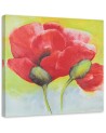 Red painted poppies - Flower canvas wrapped painting | FEEBY