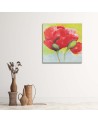 Red painted poppies - Flower canvas wrapped painting | FEEBY