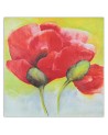 Red painted poppies - Flower canvas wrapped painting | FEEBY