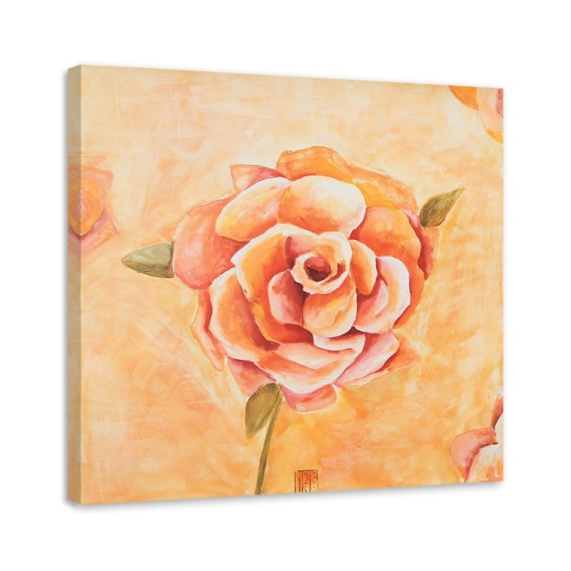 Painting for living room - Orange rose close-up | FEEBY