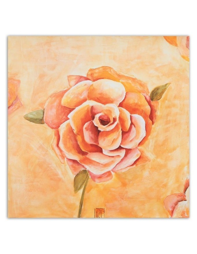 Painting for living room - Orange rose close-up | FEEBY