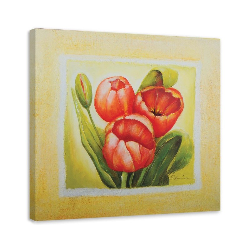 Red tulips - Flower Canvas painting | FEEBY