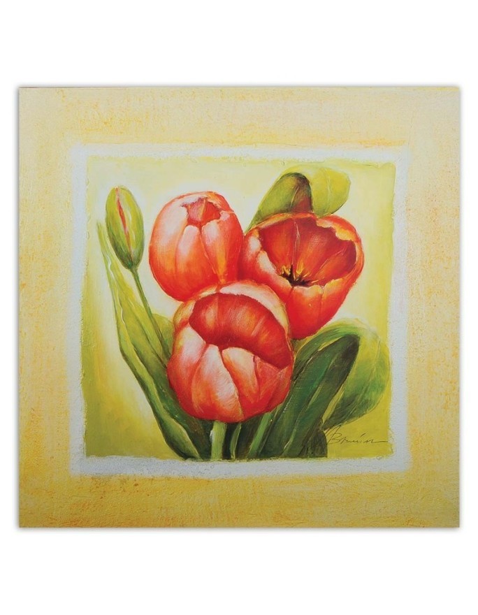 Red tulips - Flower Canvas painting | FEEBY