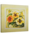Painting on Canvas for living room - Yellow pansies flowers | FEEBY