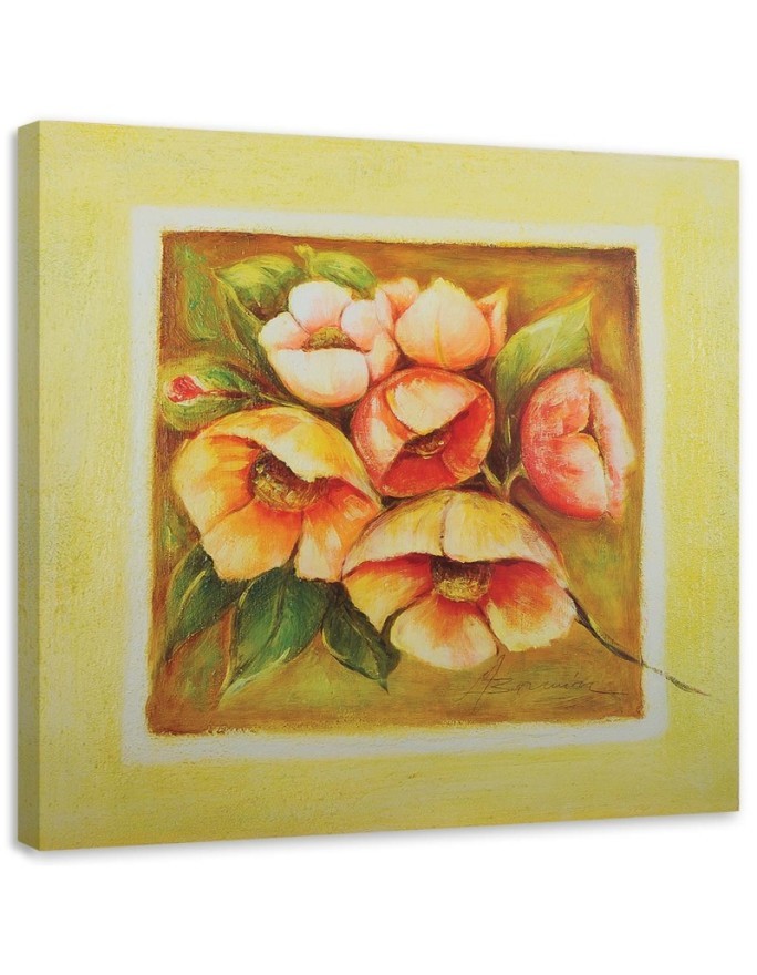 Hand-painted picture on Canvas - Flowers yellow bouquet | FEEBY