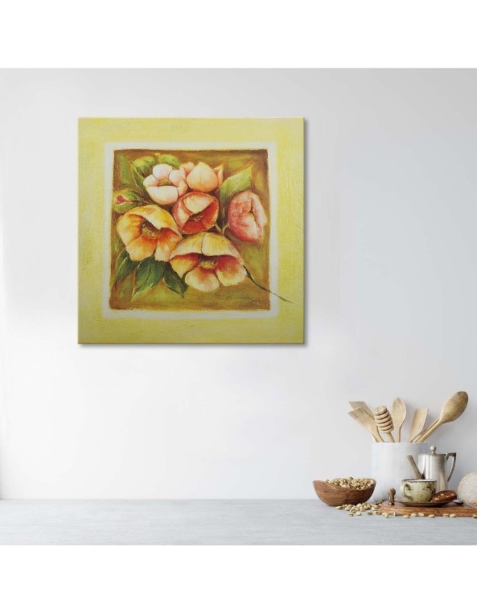 Hand-painted picture on Canvas - Flowers yellow bouquet | FEEBY