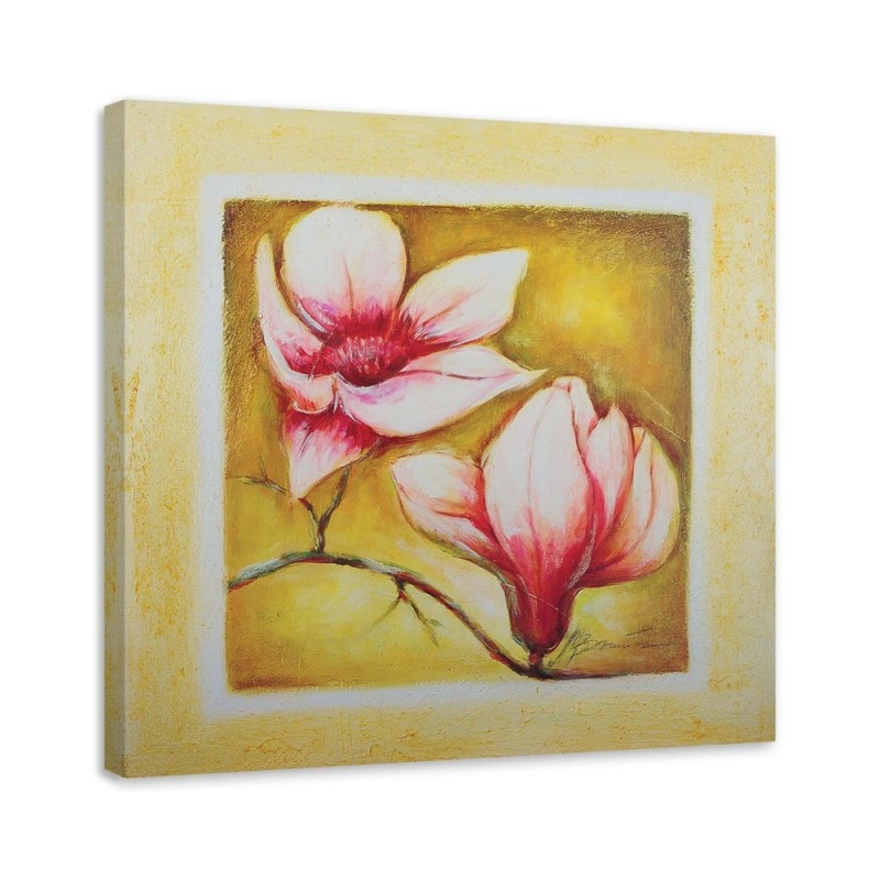 Hand-painted Canvas painting - Two cherry tree flowers | FEEBY