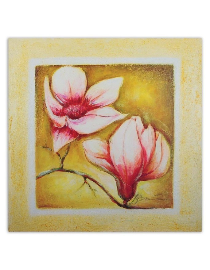 Hand-painted Canvas painting - Two cherry tree flowers | FEEBY