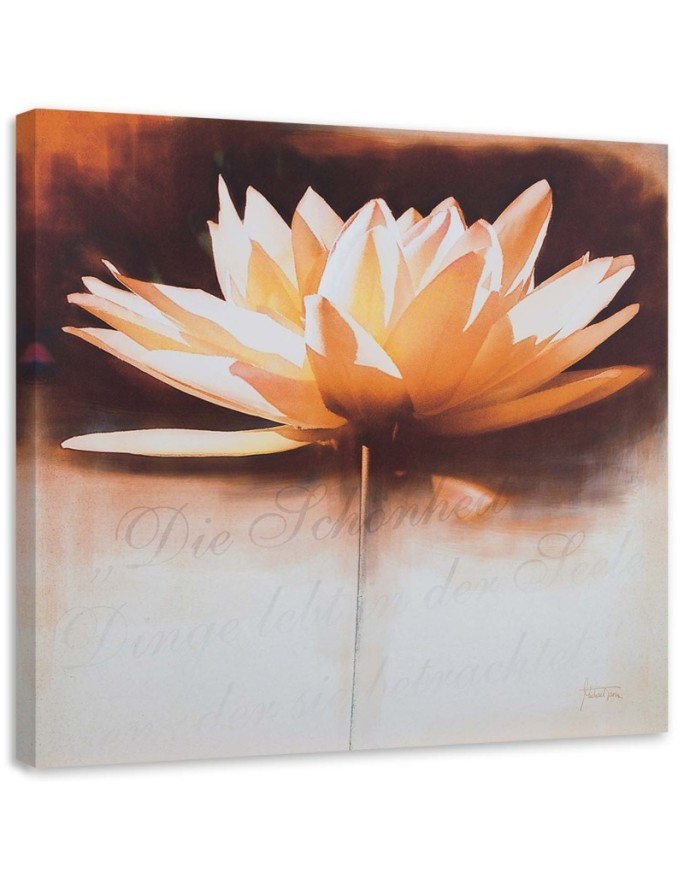 Canvas prints as hand-painted - Water lily flower | FEEBY