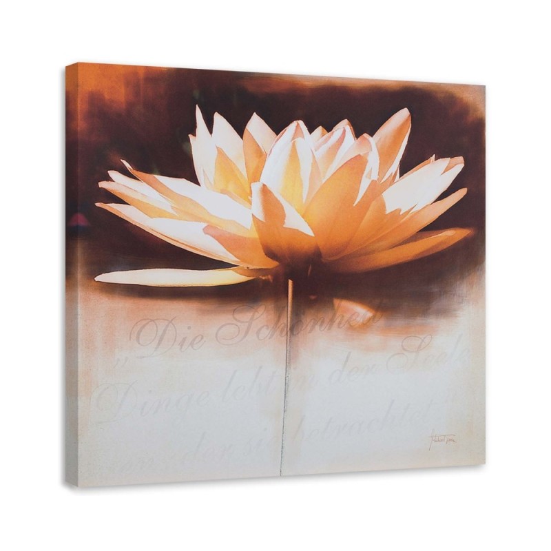 Canvas prints as hand-painted - Water lily flower | FEEBY