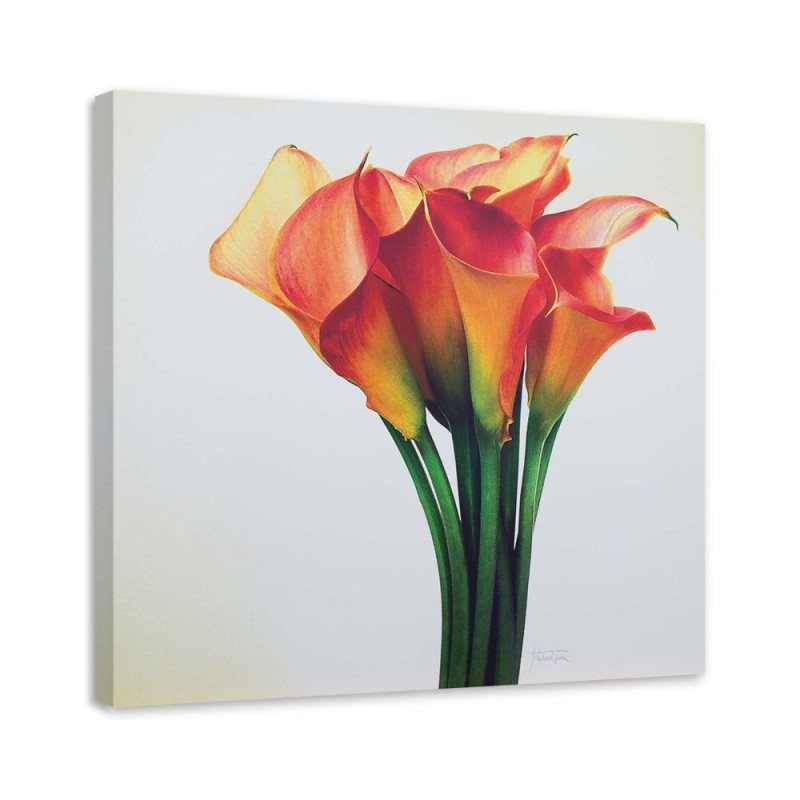 Canvas prints as hand-painted - Kalias bouquet of red flowers | FEEBY
