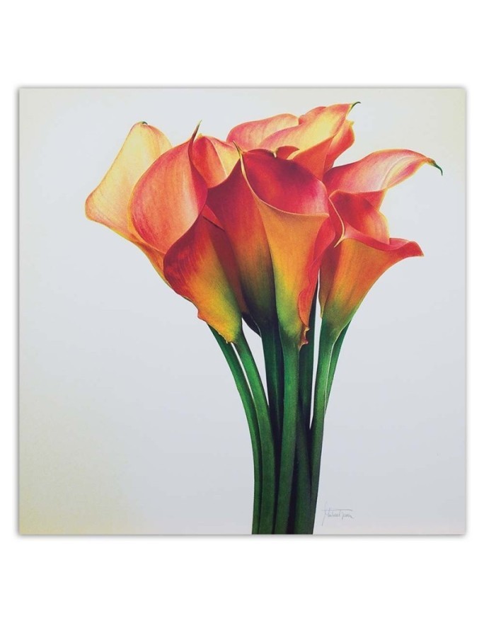 Canvas prints as hand-painted - Kalias bouquet of red flowers | FEEBY