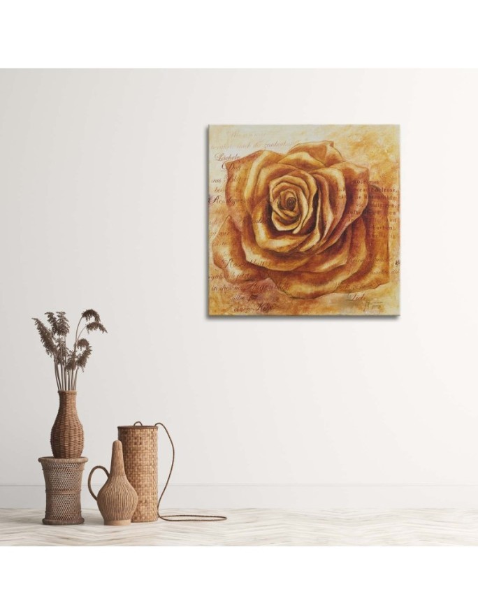 Hand-painted painting - Orange rose flower | FEEBY