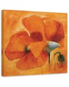 Hand-painted Canvas painting - Orange poppy flower | FEEBY