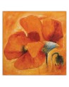 Hand-painted Canvas painting - Orange poppy flower | FEEBY