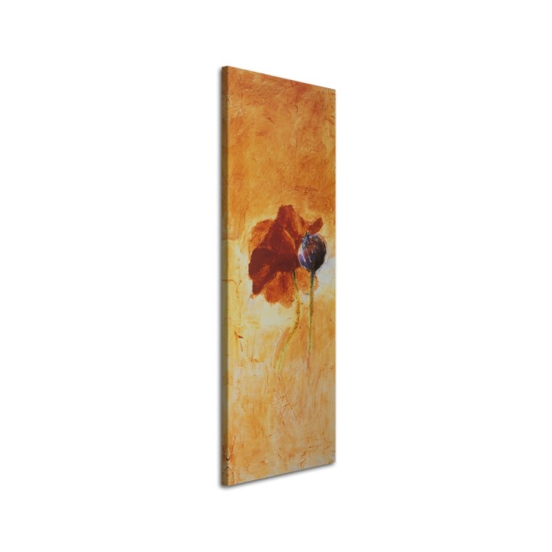 Canvas prints for living room - Poppy flower as hand-painted | FEEBY
