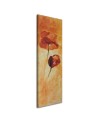 Picture on wrapped canvas for the living room - Poppy flower as hand-painted | FEEBY
