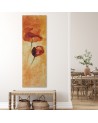 Picture on wrapped canvas for the living room - Poppy flower as hand-painted | FEEBY