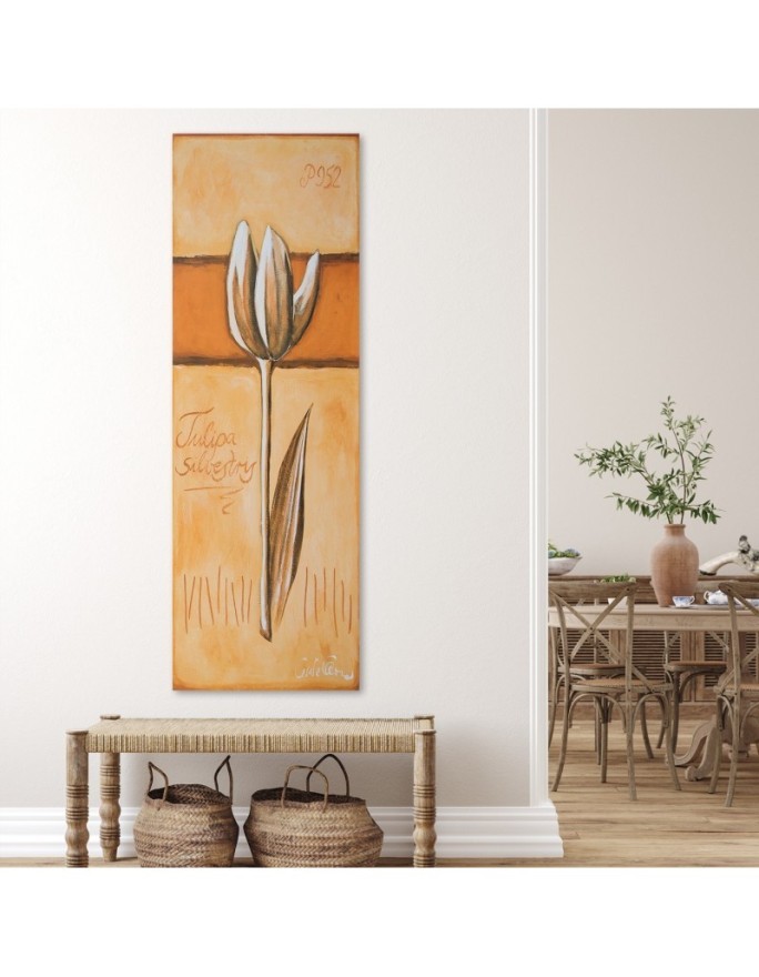 Canvas prints for living room - Tulip as hand-painted | FEEBY