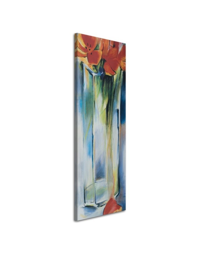 Poppies flowers in a vase - Hand-painted Canvas painting | FEEBY