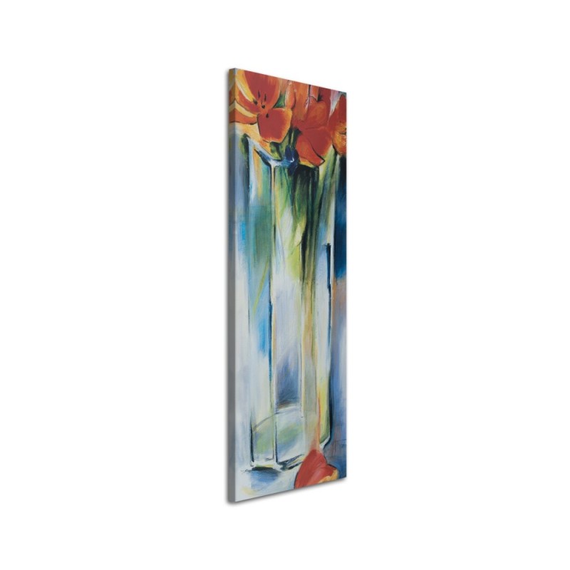 Poppies flowers in a vase - Hand-painted Canvas painting | FEEBY