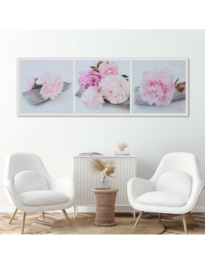 Pink peonies flowers - Painting as if by hand painted | FEEBY