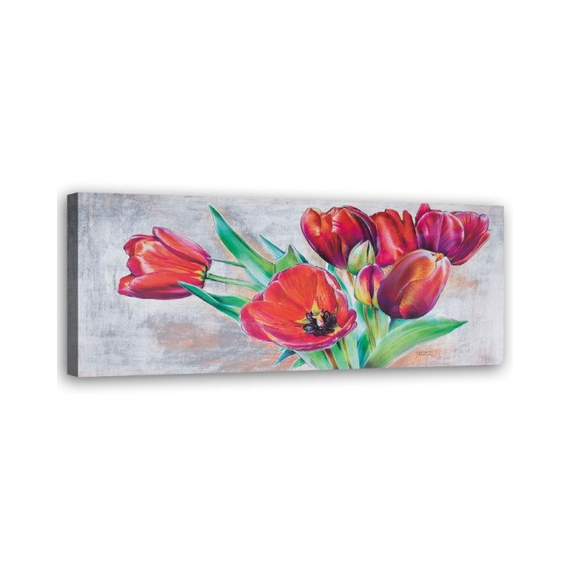 Bouquet of red tulips - Hand-painted Canvas arts | FEEBY