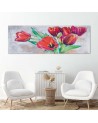 Bouquet of red tulips - Hand-painted Canvas arts | FEEBY