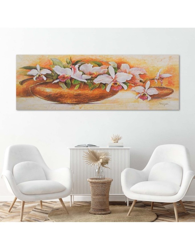 Flowers in a vase - Hand-painted canvas art | FEEBY