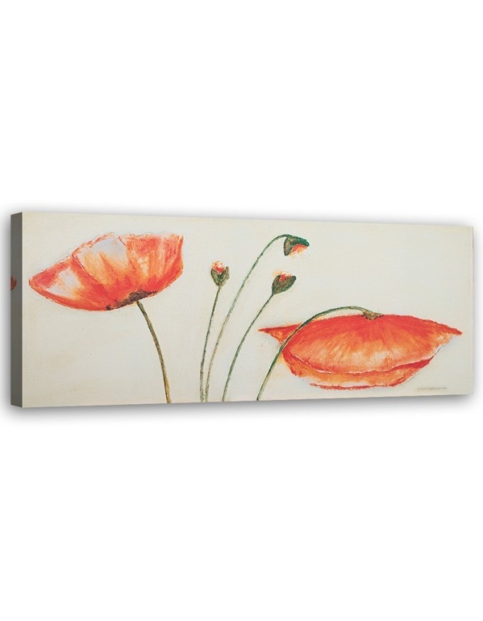 Red poppies flowers - Hand-painted pictures on Canvas | FEEBY