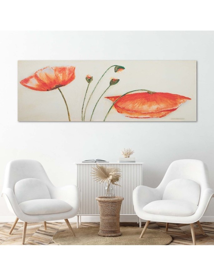 Red poppies flowers - Hand-painted pictures on Canvas | FEEBY