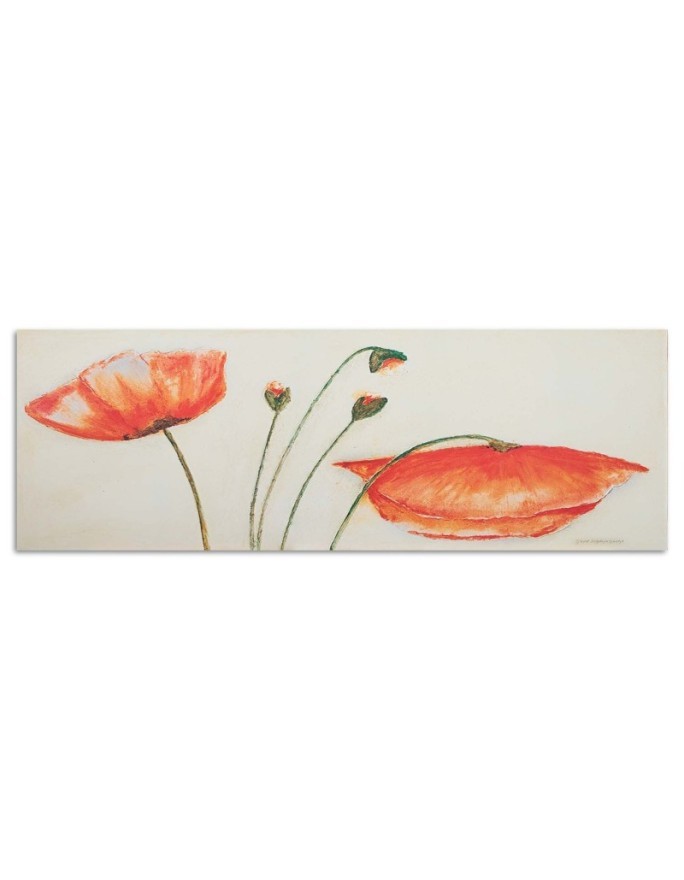 Red poppies flowers - Hand-painted pictures on Canvas | FEEBY