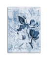 Magnolias on a blue background - Vintage style Canvas painting | FEEBY