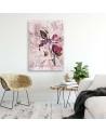 Magnolias on pink background Andrea Haase - Vintage style Canvas painting | FEEBY