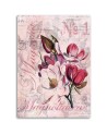 Magnolias on pink background Andrea Haase - Vintage style Canvas painting | FEEBY