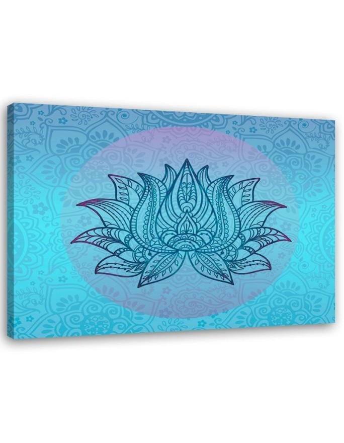 Flower on blue background Andrea Haase - Oriental zen Canvas painting | FEEBY