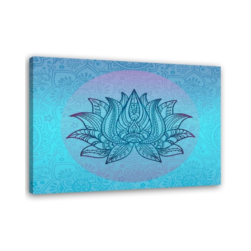 Flower on blue background Andrea Haase - Oriental zen Canvas painting | FEEBY